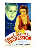 Ann Carver's Profession, Gene Raymond, Fay Wray on Midget Window Card, 1933