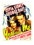 You and Me, Sylvia Sidney, George Raft on Window Card, 1938