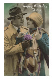 Happy Birthday Cherie, Couple with Flowers