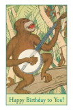 Happy Birthday, Monkey with Banjo