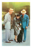 Two Men, Woman with Poodle, Fifties