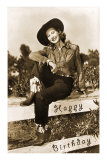 Happy Birthday, Cowgirl on Fence