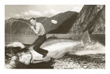 Buy Man Riding Giant Fish at AllPosters.com