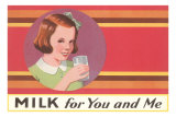 Buy Milk for You and Me Advertisement, School Girl at AllPosters.com
