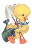 Duckling with Garden Tools