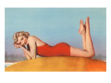 Blonde in Red Bathing Suit