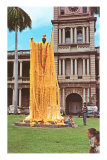 King Kamehameha Draped in Leis, Hawaii