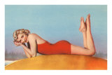 Buy Blonde in Red Bathing Suit at AllPosters.com