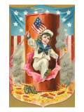 4th of July, Sailor Boy Jumping out of Rocket