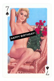 Happy Birthday, Naked Pin-Up on Playing Card