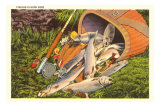 Fishing is Good Here, Creel with Trout