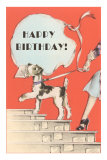 Happy Birthday, Schnauzer with Letter