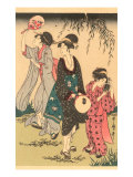 Japanese Woodblock, Geishas