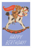 Happy Birthday, Teddy Bear Riding Hobby Horse