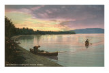 Buy Sunset on the Lake, Canoes at AllPosters.com