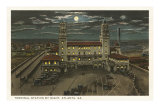 Moon over Terminal Station, Atlanta, Georgia