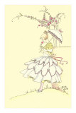 Buy Lady with Parasol Smelling Flower at AllPosters.com