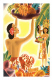 Buy Hawaiian Women with Fruit, Graphics at AllPosters.com