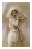 French Fashion, Woman in Hat with Bare Arms
