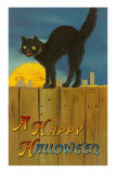 A Happy Halloween, Cat on Fence