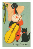 Clown Playing Bass, Cat Howling
