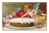 Buy For Your Birthday, Cherub with Cake at AllPosters.com