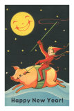 Child Riding Pig by Smiling Moon