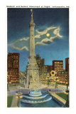 Moon over War Memorial, Indianapolis, Indiana