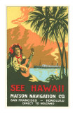 Buy See Hawaii, Ocean Liner Advertisement at AllPosters.com