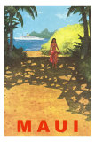 Maui, Cruise Ship, Hawaiian Girl on Jungle Path