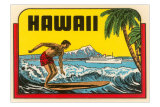 Buy Hawaii, Surfer at Diamond Head, Cruise Ship at AllPosters.com