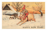 Happy New Year, Elf Riding Pig