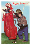 Chimpanzee with Golf Bag