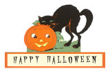 Happy Halloween, Cat and Jack O'Lantern
