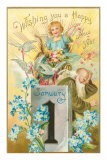 Buy Wishing You a Happy New Year, Victorian Angel, Father Time at AllPosters.com