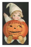 Buy Child in Cap with Jack O'Lantern at AllPosters.com