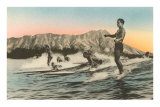 Surfing in Hawaii by Diamond Head