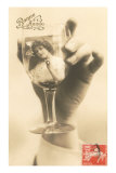 Bonne Annee, Girl in Wine Glass