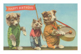 Dressed Dogs and Cat with Greetings
