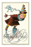 Buy Boy with Joker Hat Ice Skating at AllPosters.com