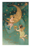 Buy Happy New Year, Cherubs at Moon at AllPosters.com