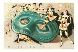 Harlequins with Giant Mask