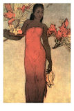 Buy Hawaiian Woman with Fruit and Flowers at AllPosters.com