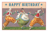 Three Old-Fashioned Clowns