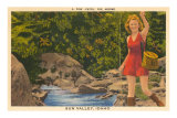 Fishing in Sun Valley, Idaho, Girl in Sun Dress
