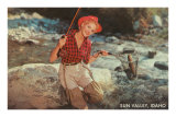 Sun Valley, Idaho, Woman with Fish in Net