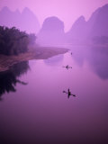 Buy Fisherman on Raft in Li River, Yangshou, Guanxi, China at AllPosters.com