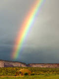Buy Rainbow over Navajo Hogan, Monument Valley Navajo Tribal Park, Utah, USA at AllPosters.com