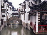 Buy Canal Seperates White Ming Buildings, Suzhoul, Jiangsu, China at AllPosters.com