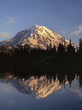 Mt Rainier and Eunice Lake at sunset, Mt. Rainier National Park, USA